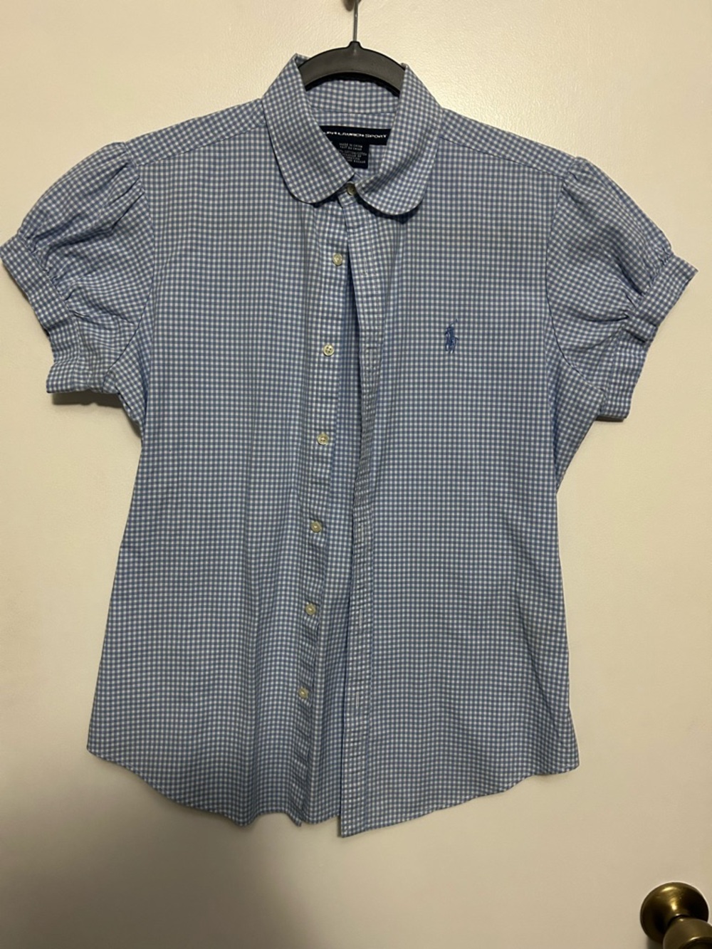 Ralph Lauren Blue & White Gingham Button-Down Shirt